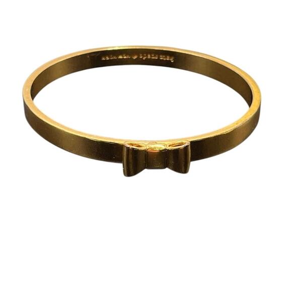 Kate Spade New York Gold Tone "Take A Bow" Bangle Bracelet - Picture 1 of 12